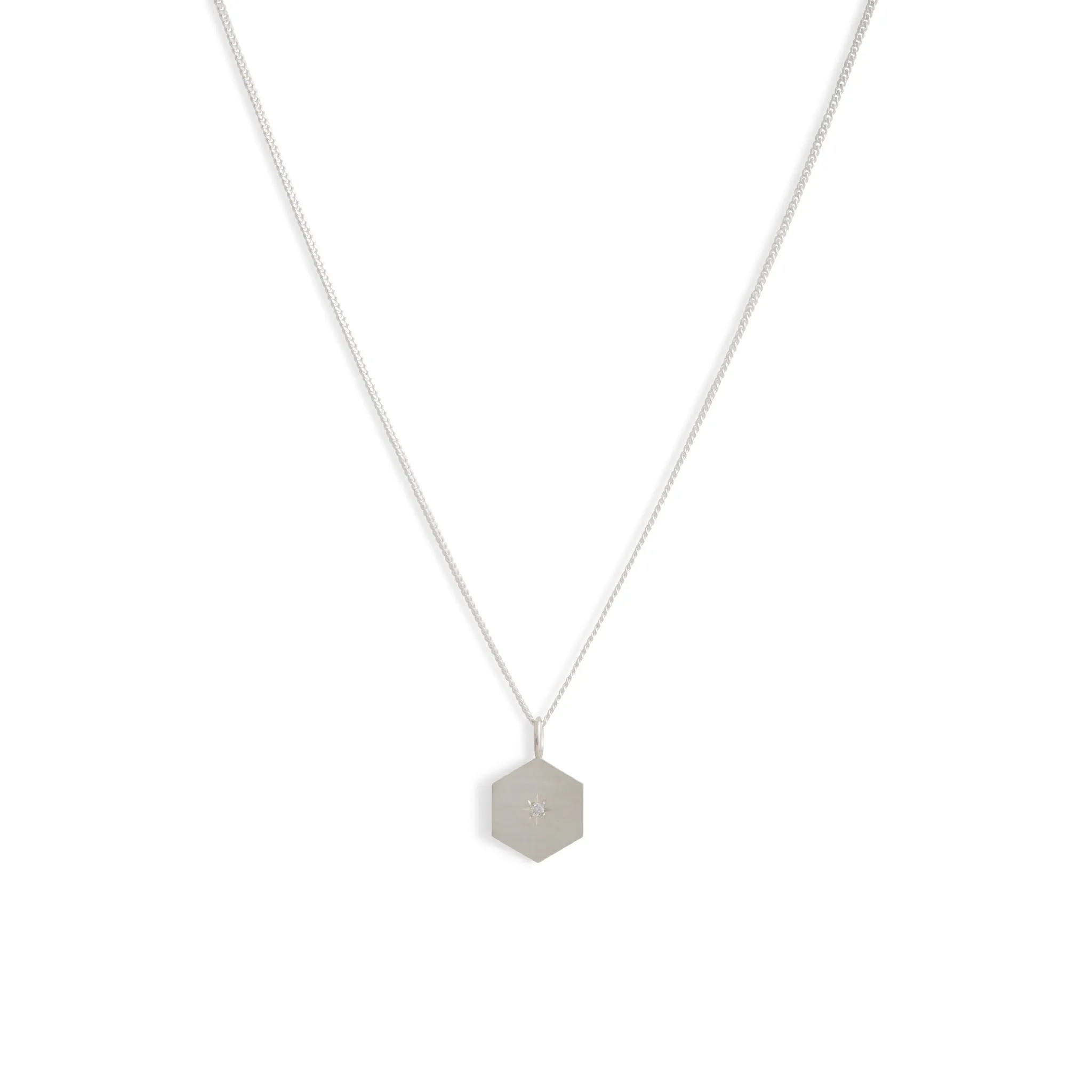 Birthstone Amulet Pendant Silver - Hexagon Pieces of Eight