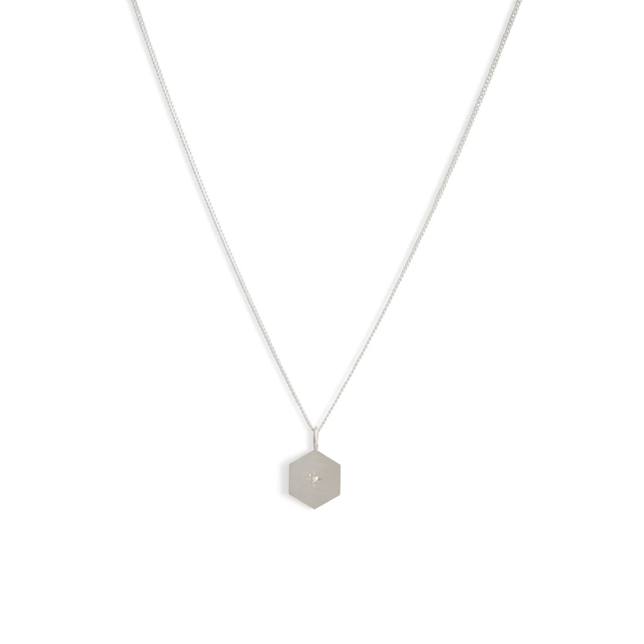 Birthstone Amulet Pendant Silver - Hexagon Pieces of Eight