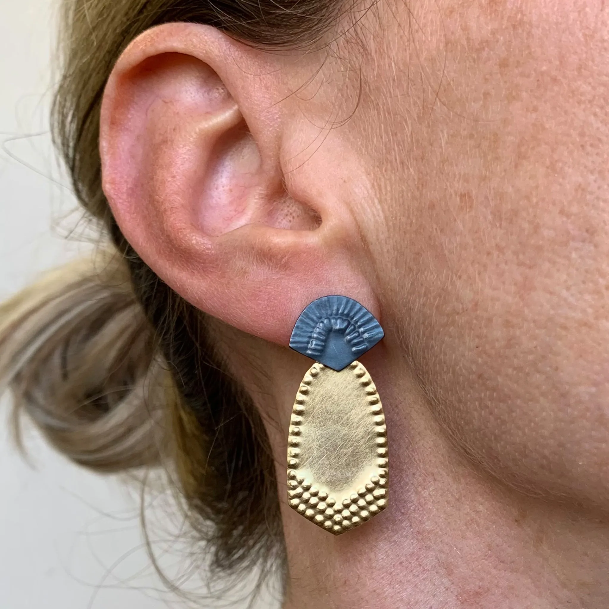 Black & Gold Lunette Earrings Pieces of Eight