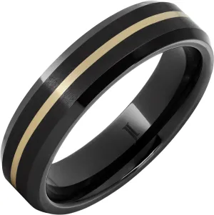 Black Diamond Ceramic Ring with Gold Inlay