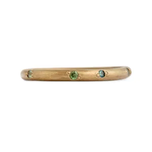Blue and Green Australian Sapphire Stacking Ring Pieces of Eight