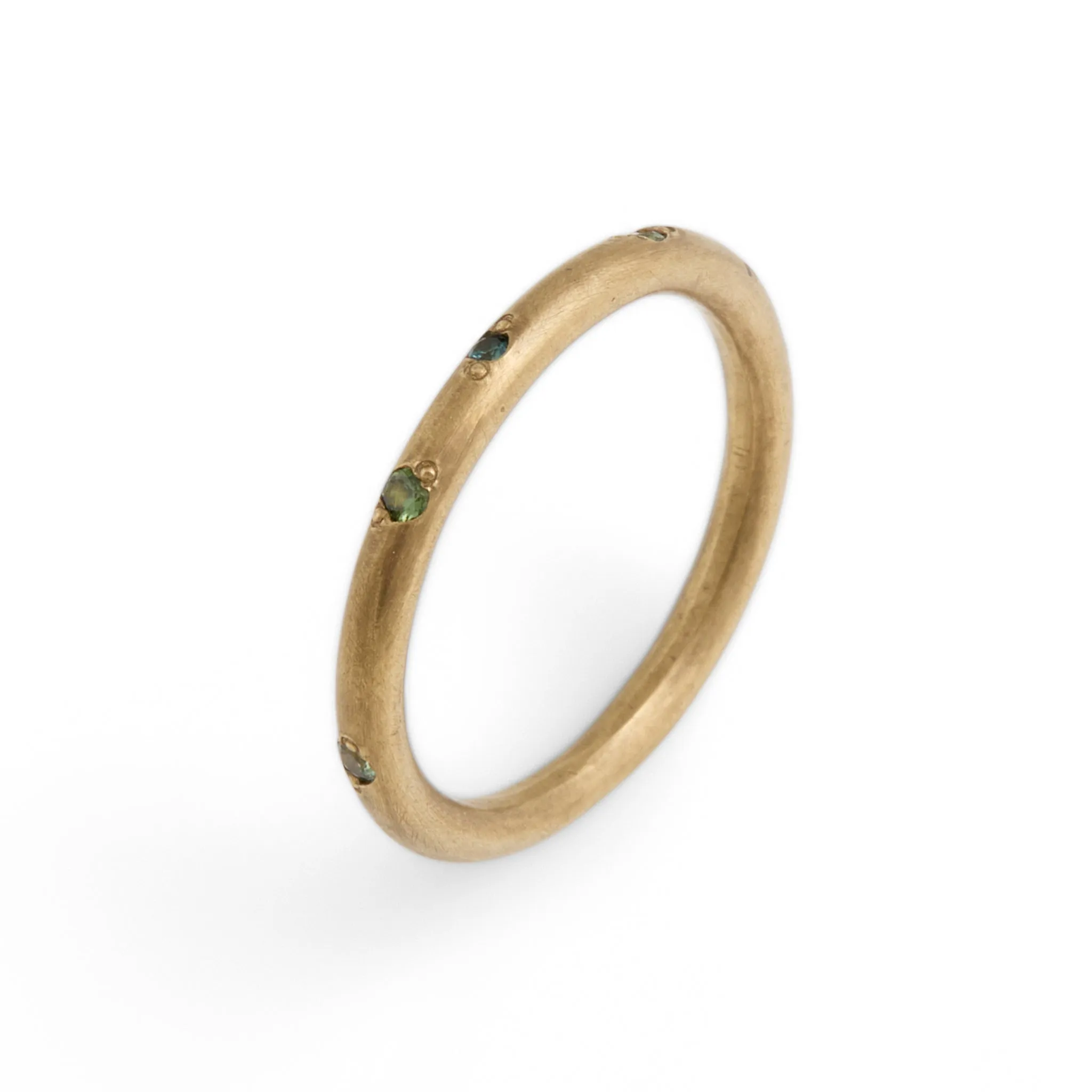 Blue and Green Australian Sapphire Stacking Ring Pieces of Eight