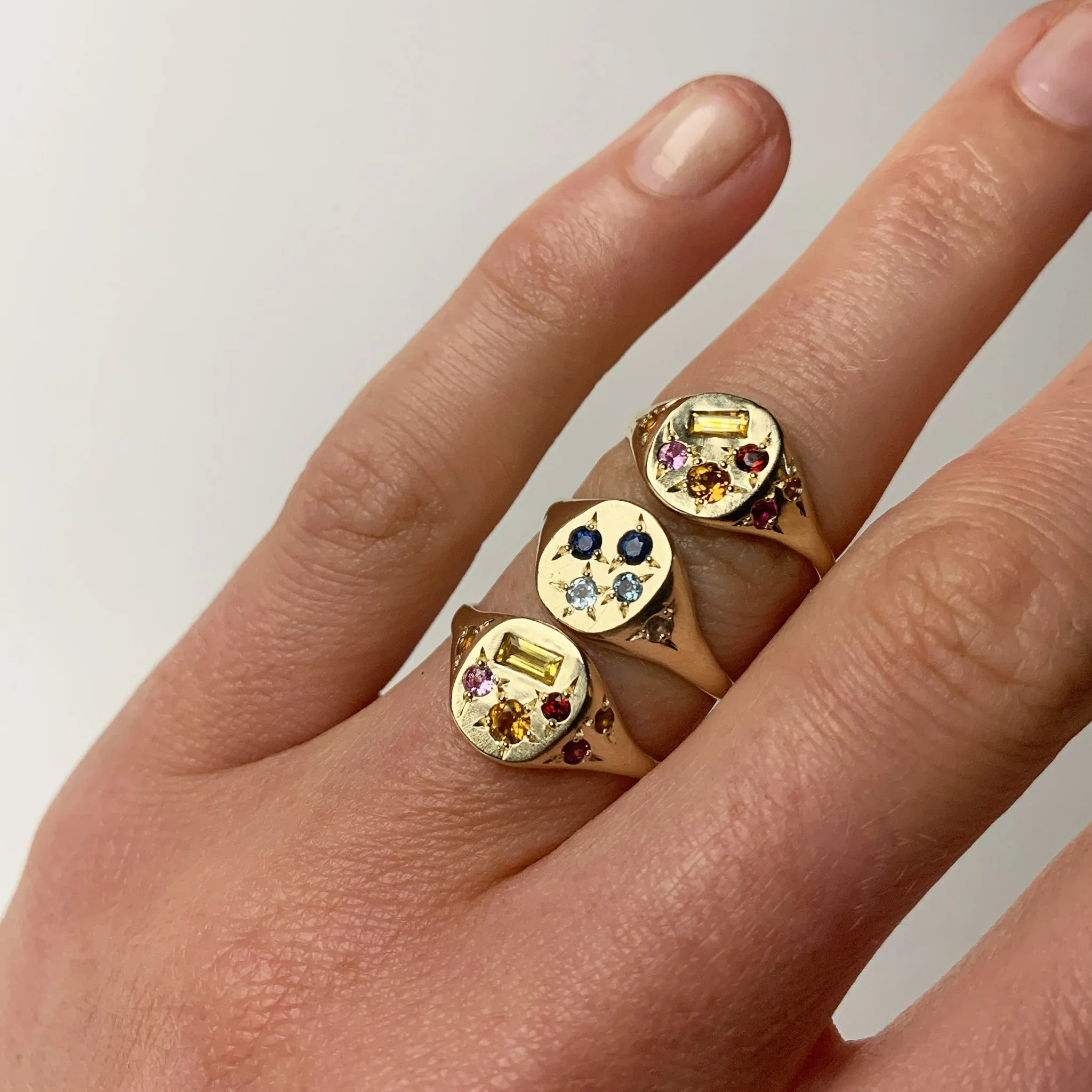 Blue Neapolitan Signet Ring Pieces of Eight