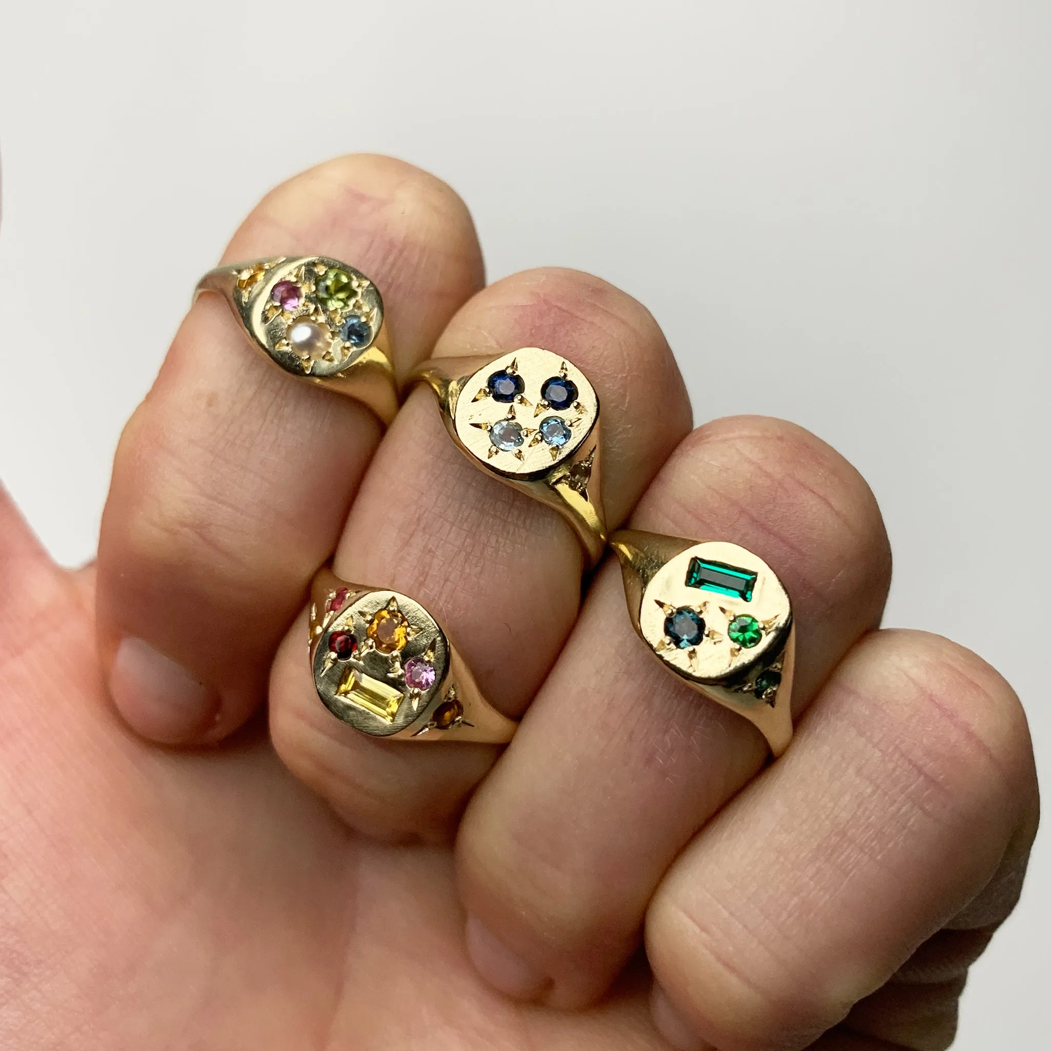 Blue Neapolitan Signet Ring Pieces of Eight