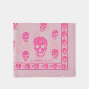 Ca Skull 104X120 Scarf - Alexander Mcqueen -  Pink - Wool