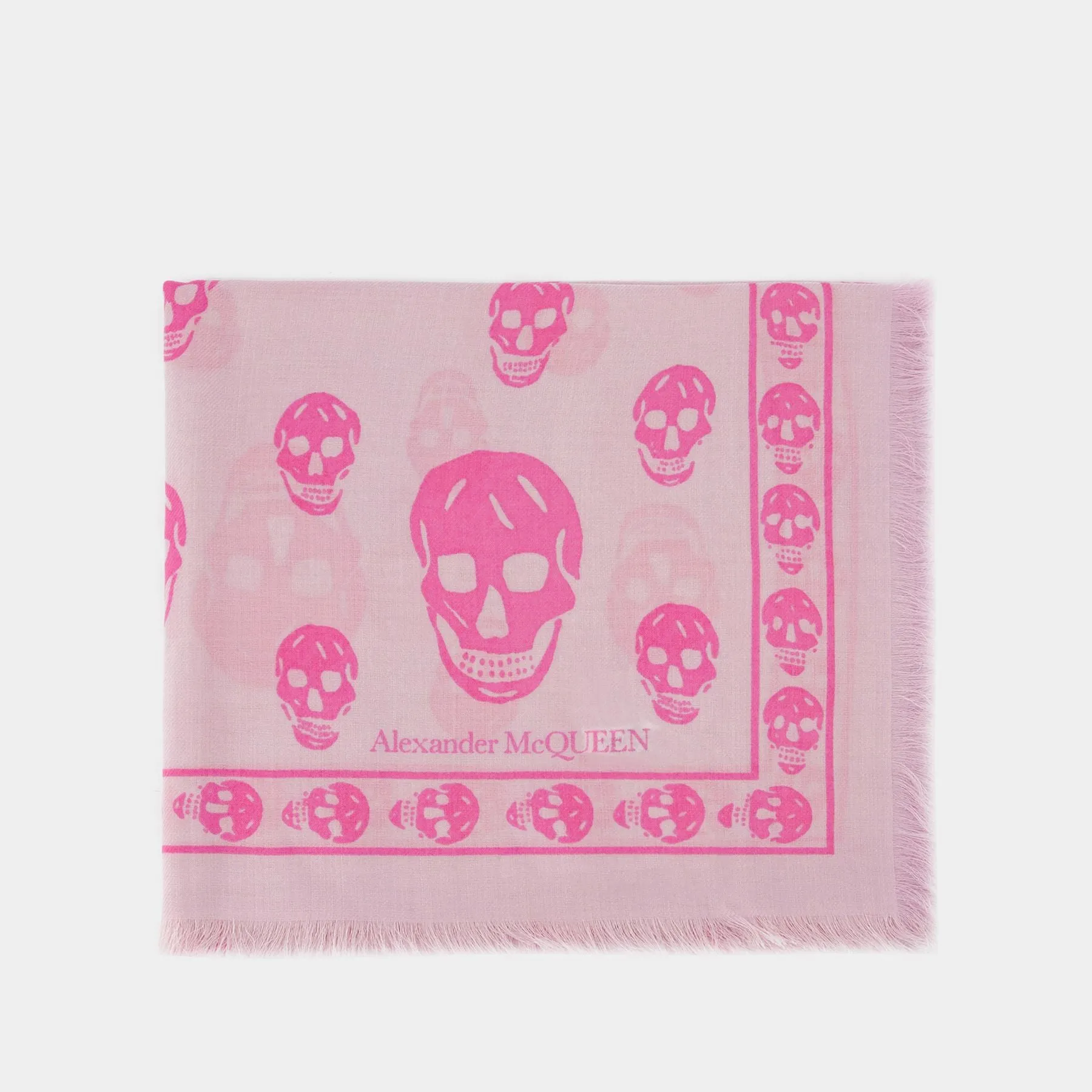 Ca Skull 104X120 Scarf - Alexander Mcqueen -  Pink - Wool