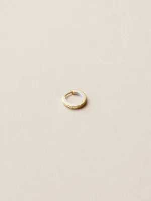 Casablanca 8 White 14K Gold Huggie w. Lab-Grown Diamonds
