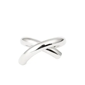 Cross Loop Medium Plain 18K Whitegold Ring