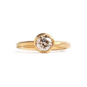 Cup Setting Yellow Gold Engagement Ring Pieces of Eight