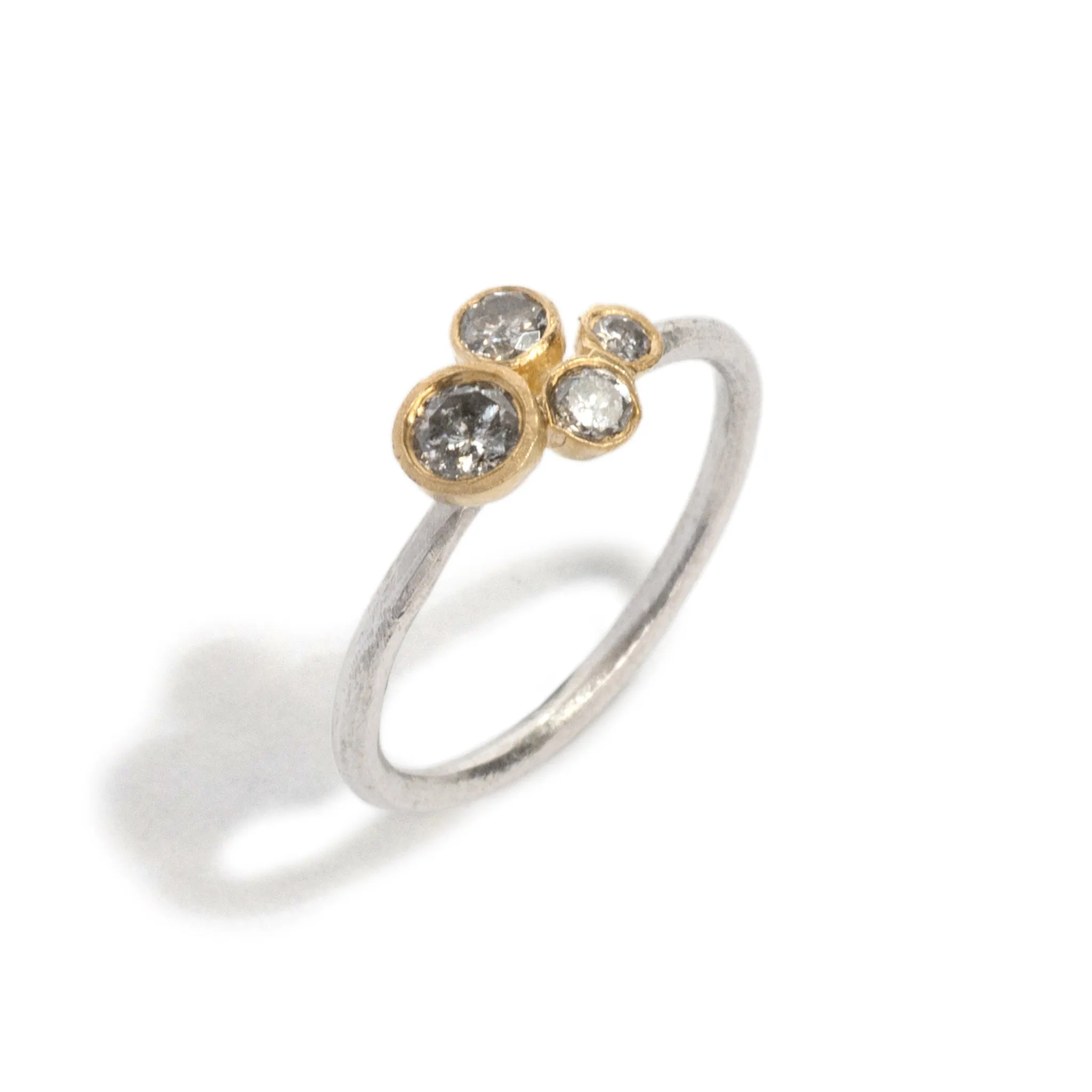 Dear Diamond Salt and Pepper Cluster Ring Pieces of Eight