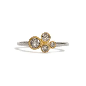 Dear Diamond Salt and Pepper Cluster Ring Pieces of Eight