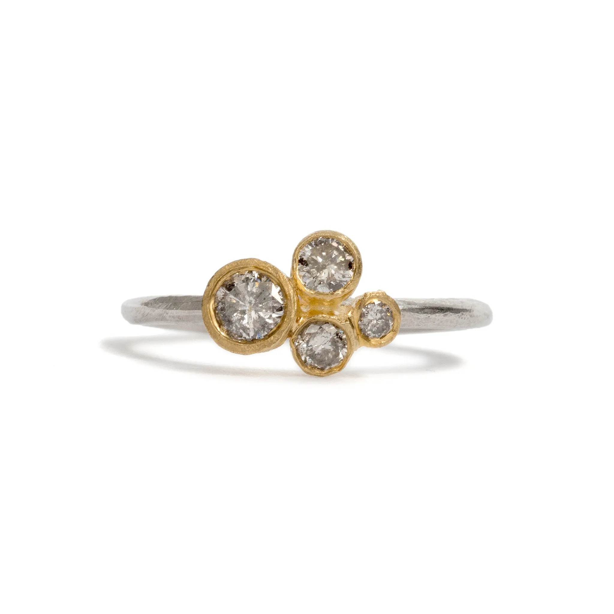 Dear Diamond Salt and Pepper Cluster Ring Pieces of Eight