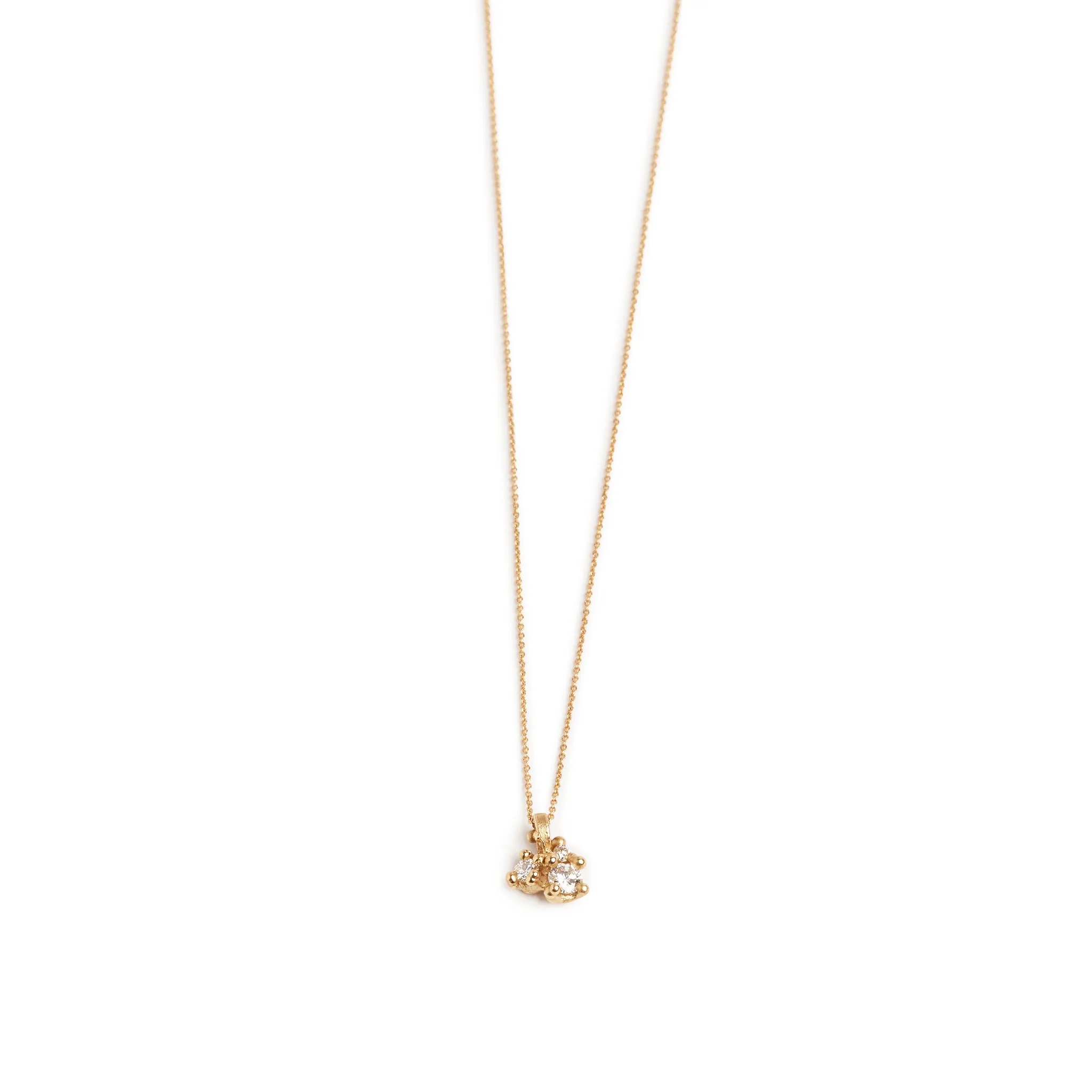 Diamond and Granule Cluster Pendant Pieces of Eight