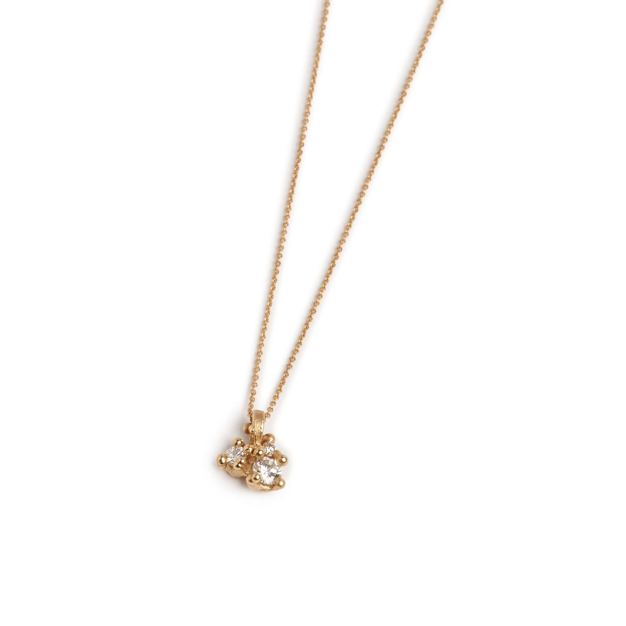 Diamond and Granule Cluster Pendant Pieces of Eight