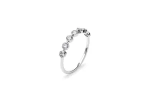Diamond Bezel 14K or 18K White Gold Ring Band