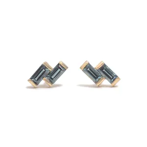 Double Sapphire Baguette Earrings Pieces of Eight