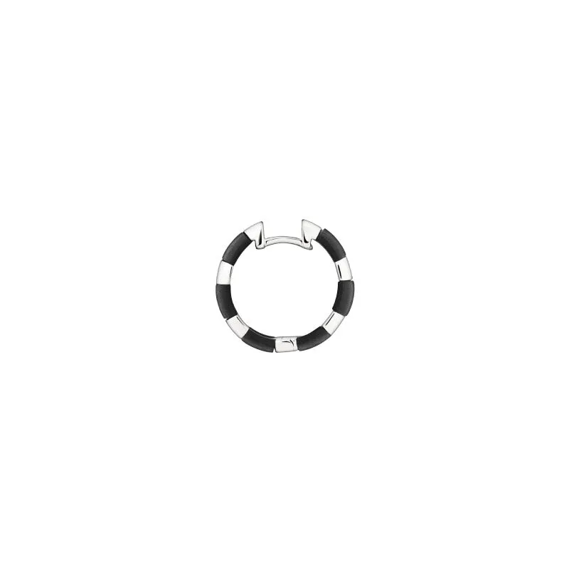 Elsa Striped Silver Hoop