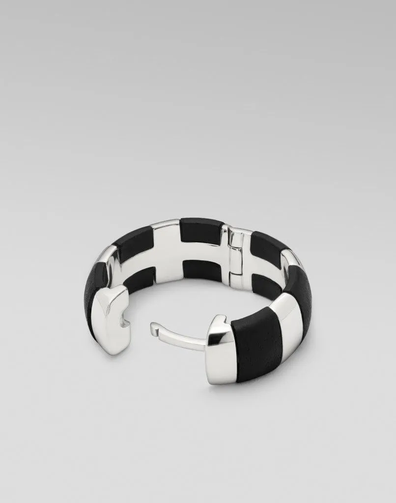 Elsa Striped Silver Hoop