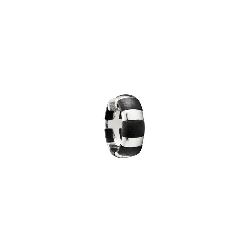 Elsa Striped Silver Hoop