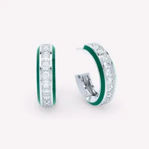 Eternity Grønne 18K Hvidguld Øreringe m. Lab-Grown Diamanter