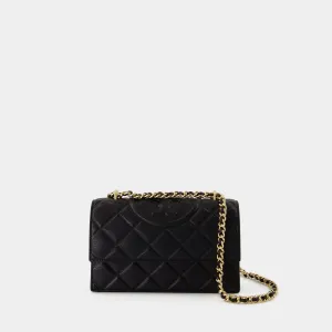 Fleming Small Convertible Shoulder Bag - Tory Burch - Leather - Black