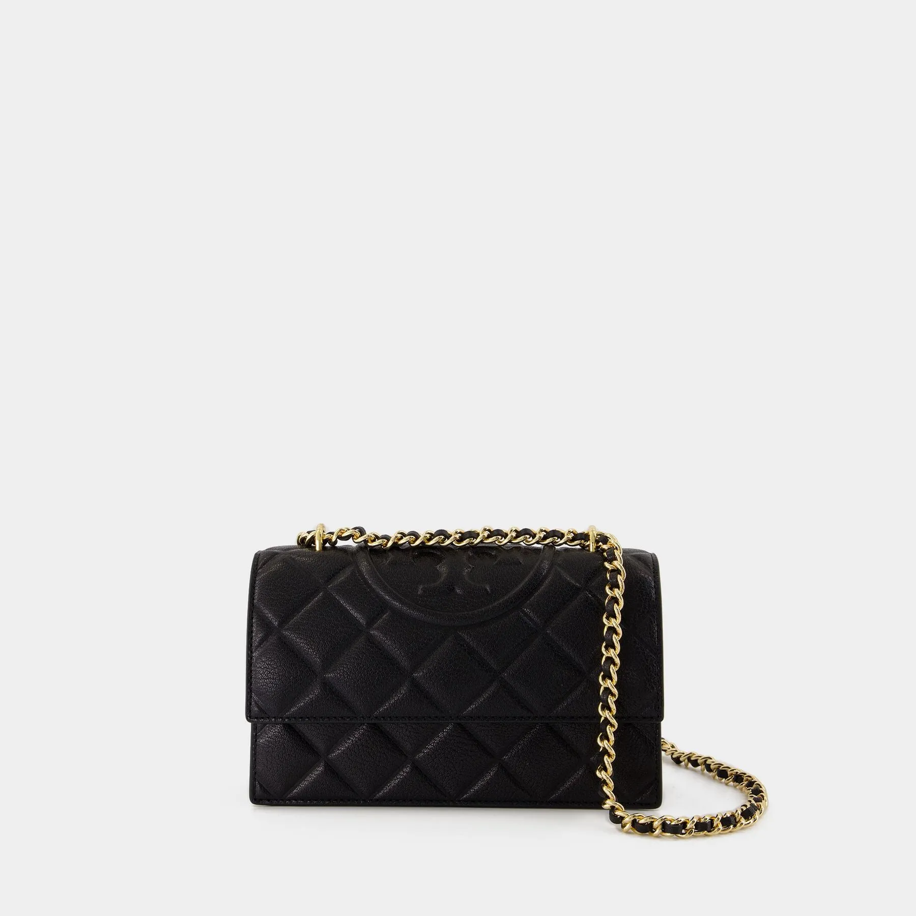 Fleming Small Convertible Shoulder Bag - Tory Burch - Leather - Black