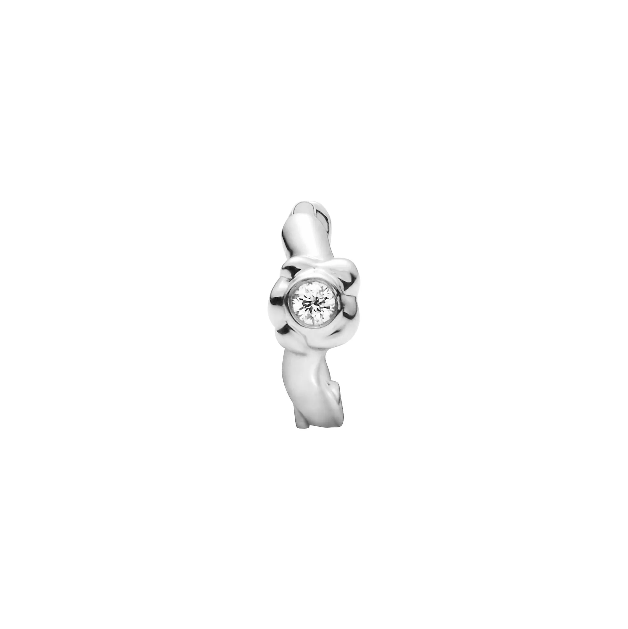 Flora 5 14K White Gold Huggie w. Lab-Grown Diamond