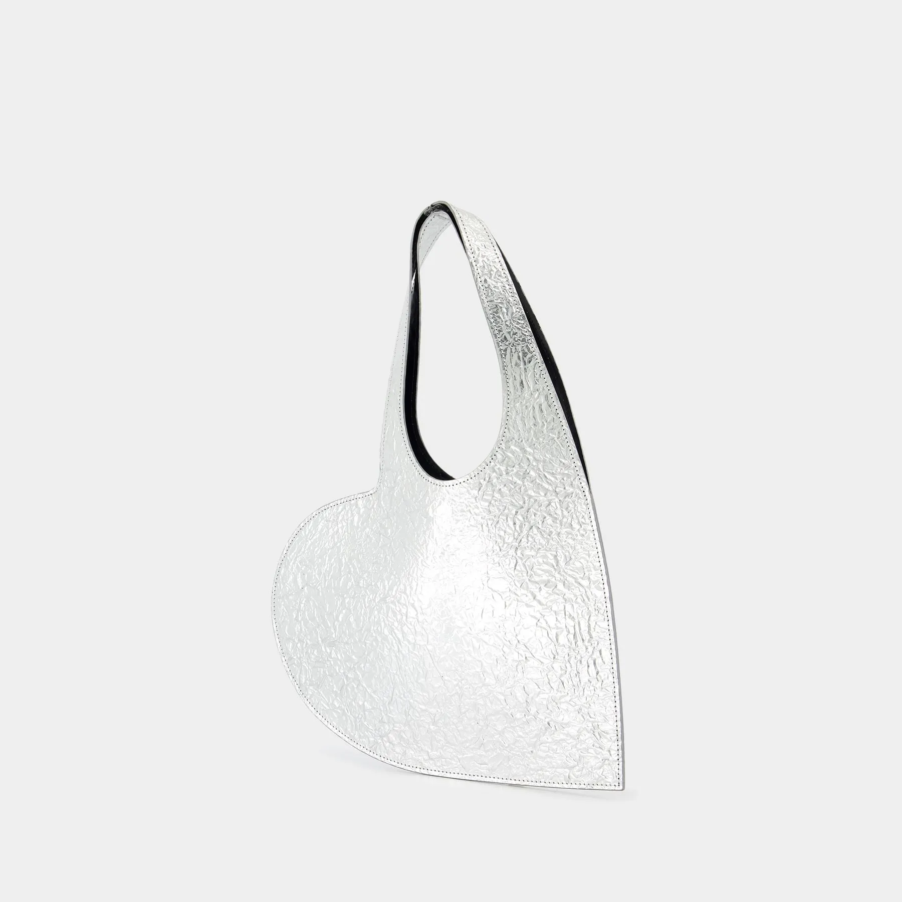 Foil Mini Heart Shopper Bag - Coperni - Leather - Silver