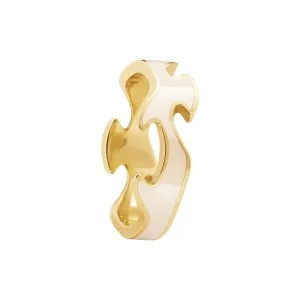 Fusion 18K Gold Center Ring w. Beige HyCeram