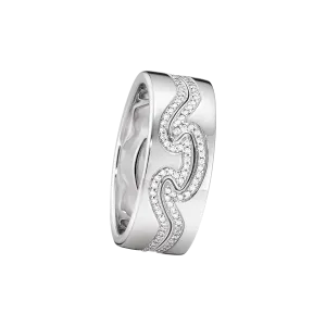 Fusion 18K White Gold End Rings w. Diamonds
