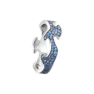 Fusion Blue 18K White Gold Rings w. Diamonds