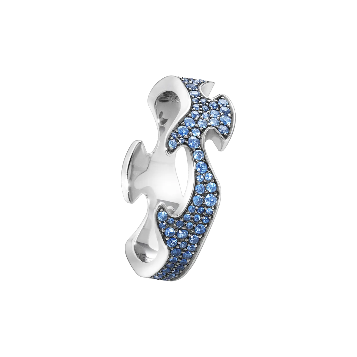 Fusion Blue 18K White Gold Rings w. Diamonds