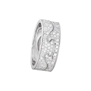 Fusion Pavé End 18K White Gold Rings w. Diamonds