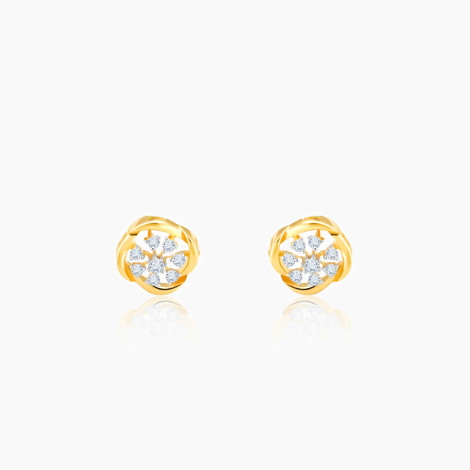 Gold Beauty In Nature Diamond Earrings Giva