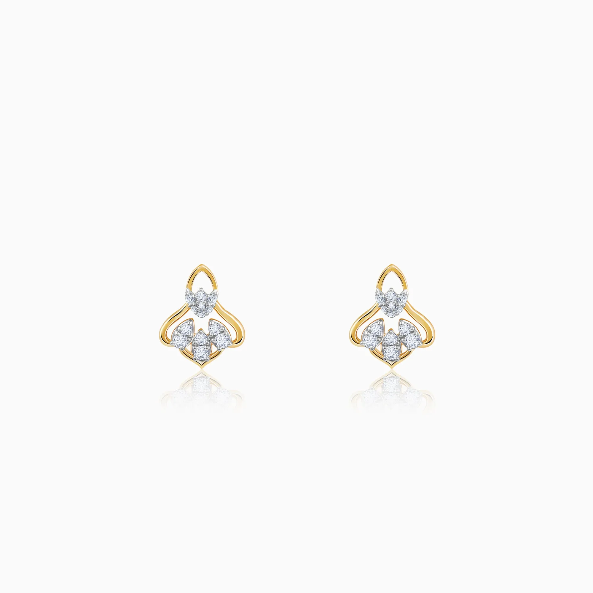 Gold Bellflower Rhapsody Diamond Earrings Giva
