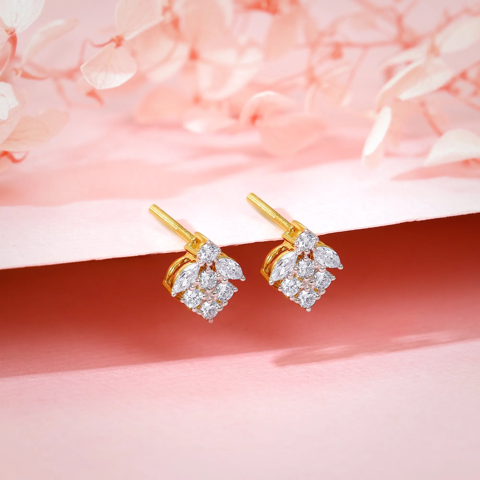 Gold Buti Diamond Earrings Giva