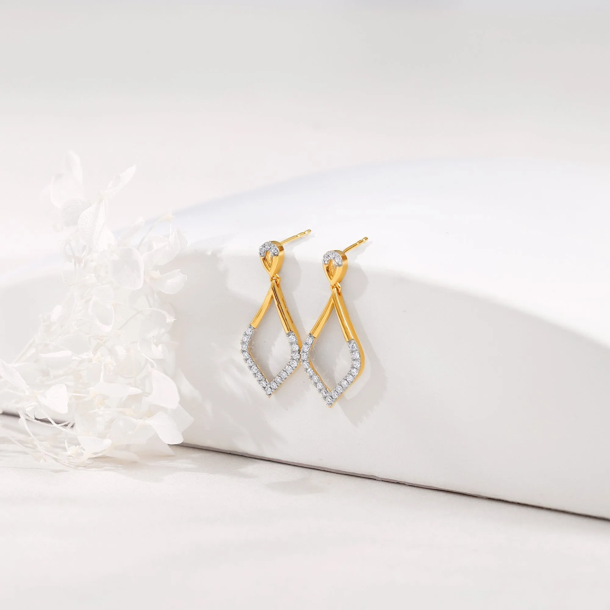 Gold Dewfall Diamond Earrings Giva