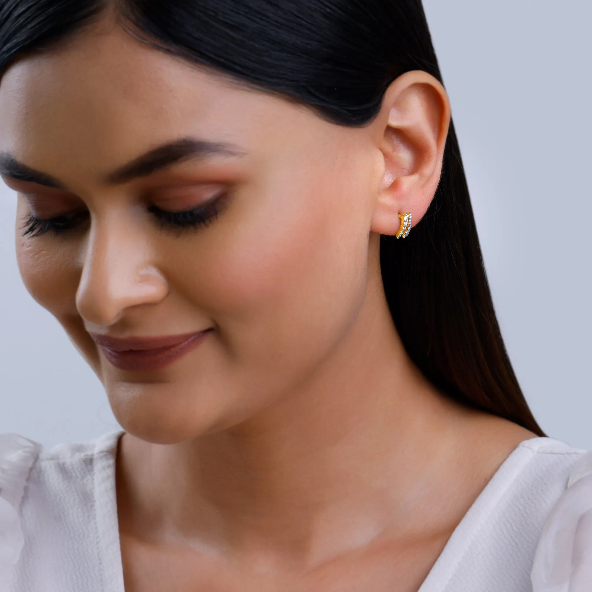 Gold Elysian Diamond Earrings Giva