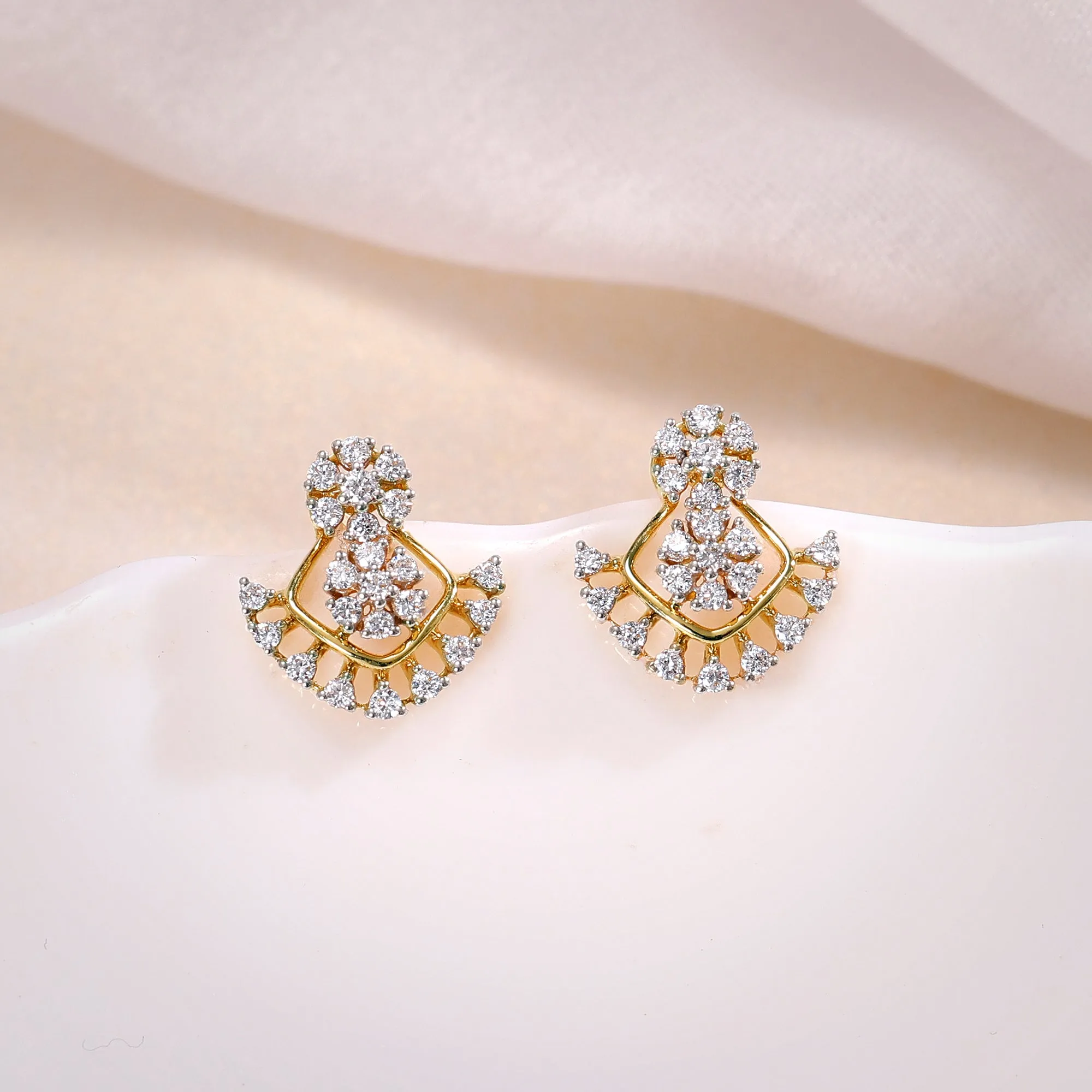 Gold Glided Spark Diamond Earrings Giva