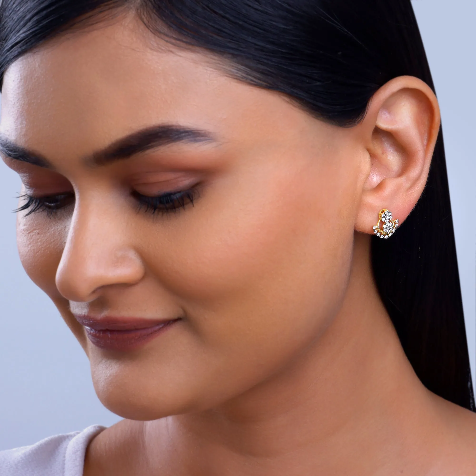 Gold Glided Spark Diamond Earrings Giva