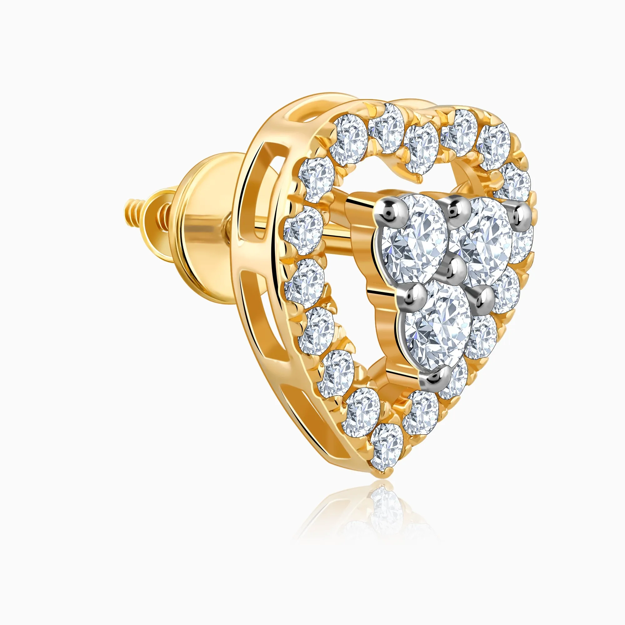 Gold Heartlet Diamond Earrings Giva