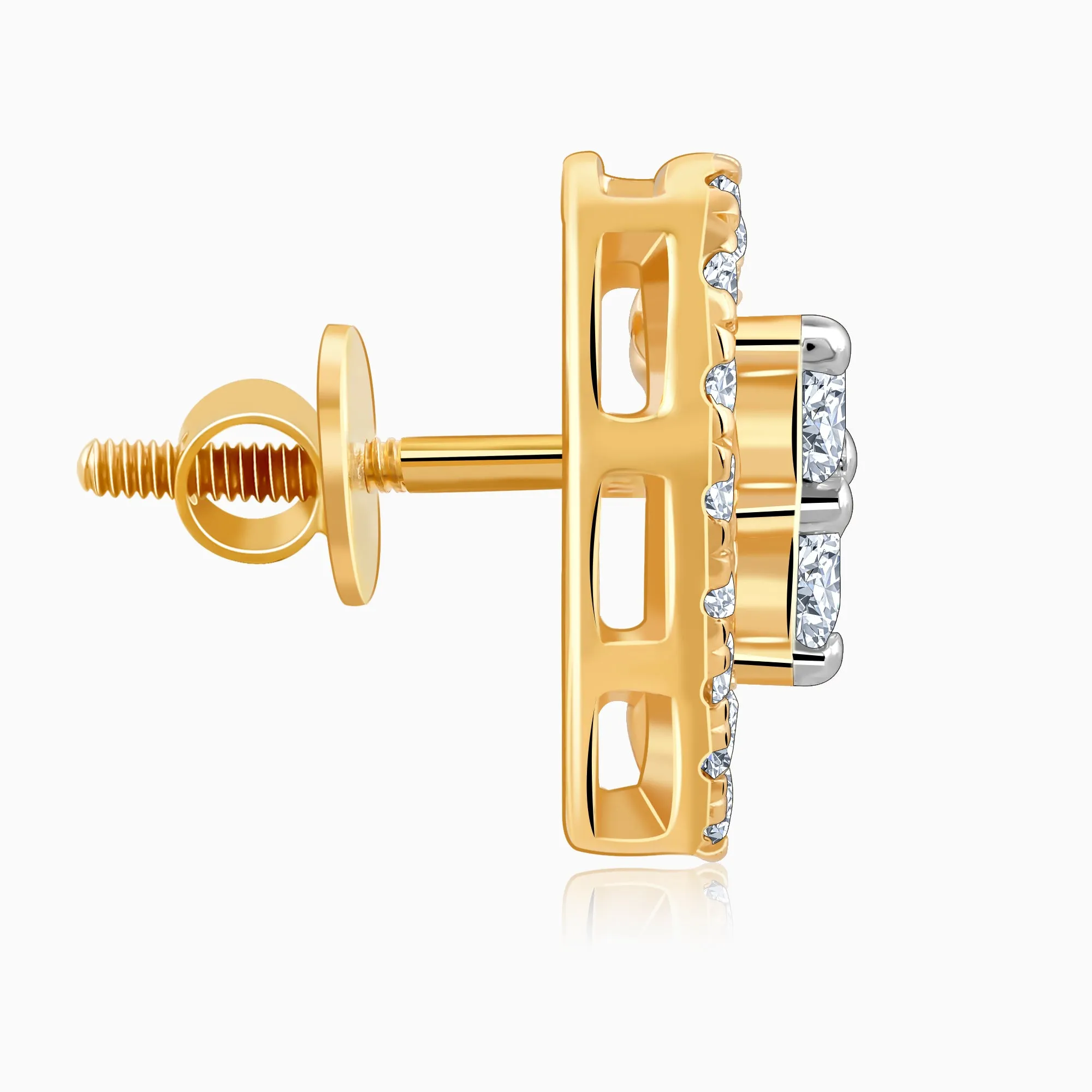 Gold Heartlet Diamond Earrings Giva