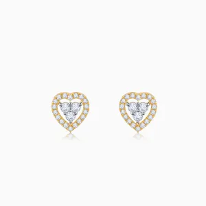 Gold Heartlet Diamond Earrings Giva