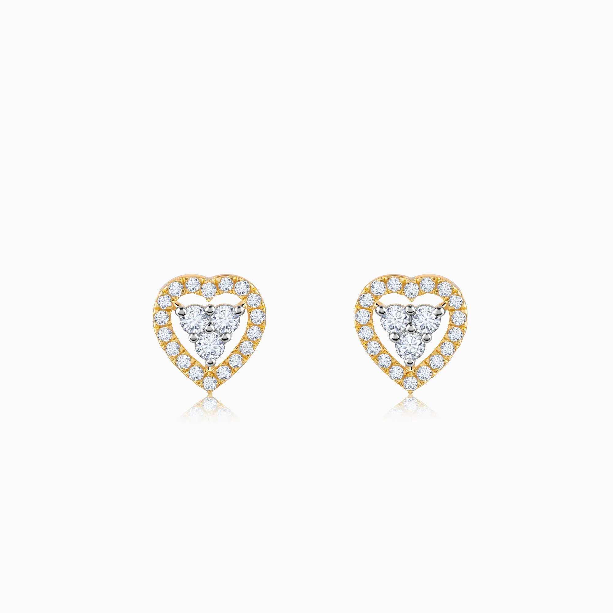 Gold Heartlet Diamond Earrings Giva
