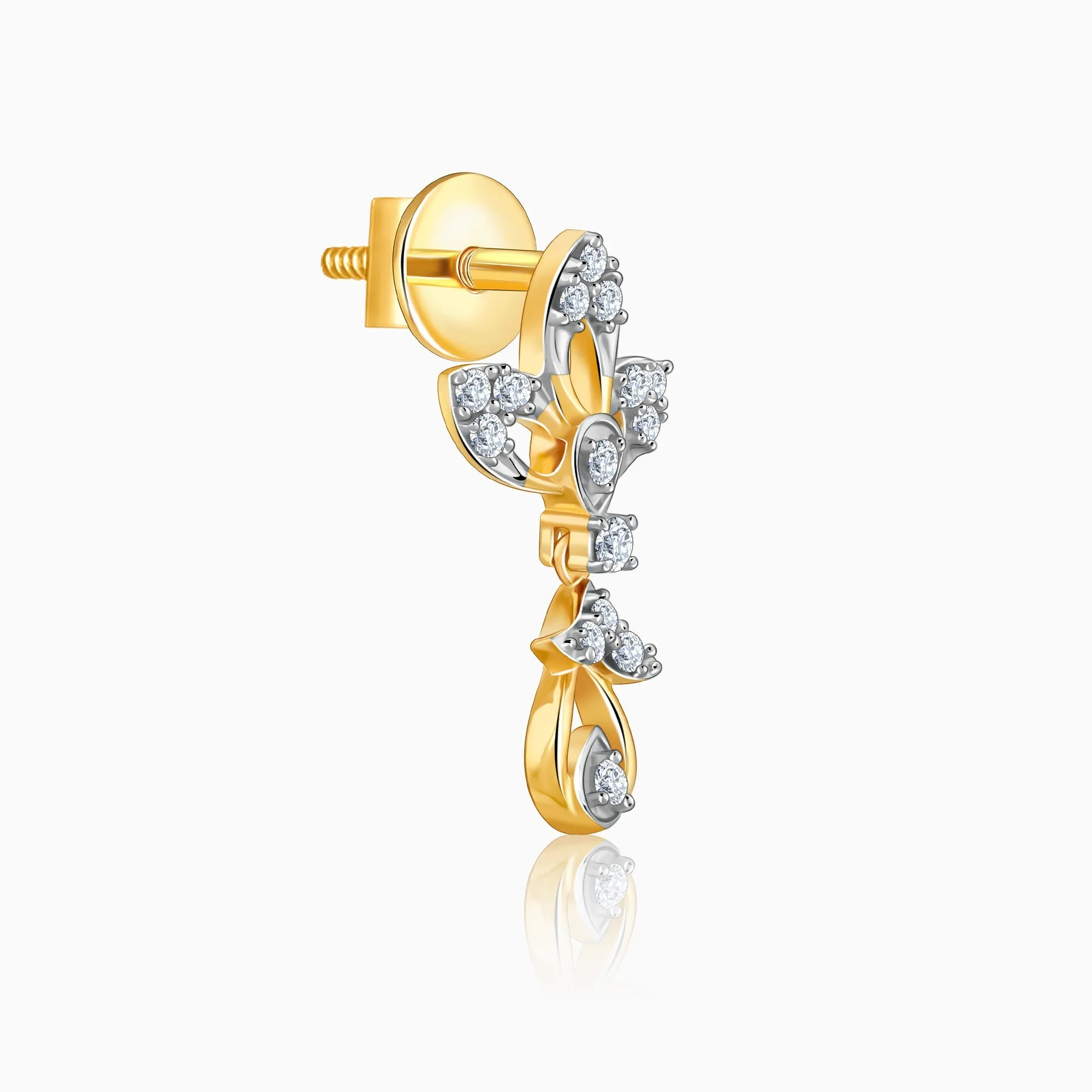 Gold Leaflight Diamond Earrings Giva