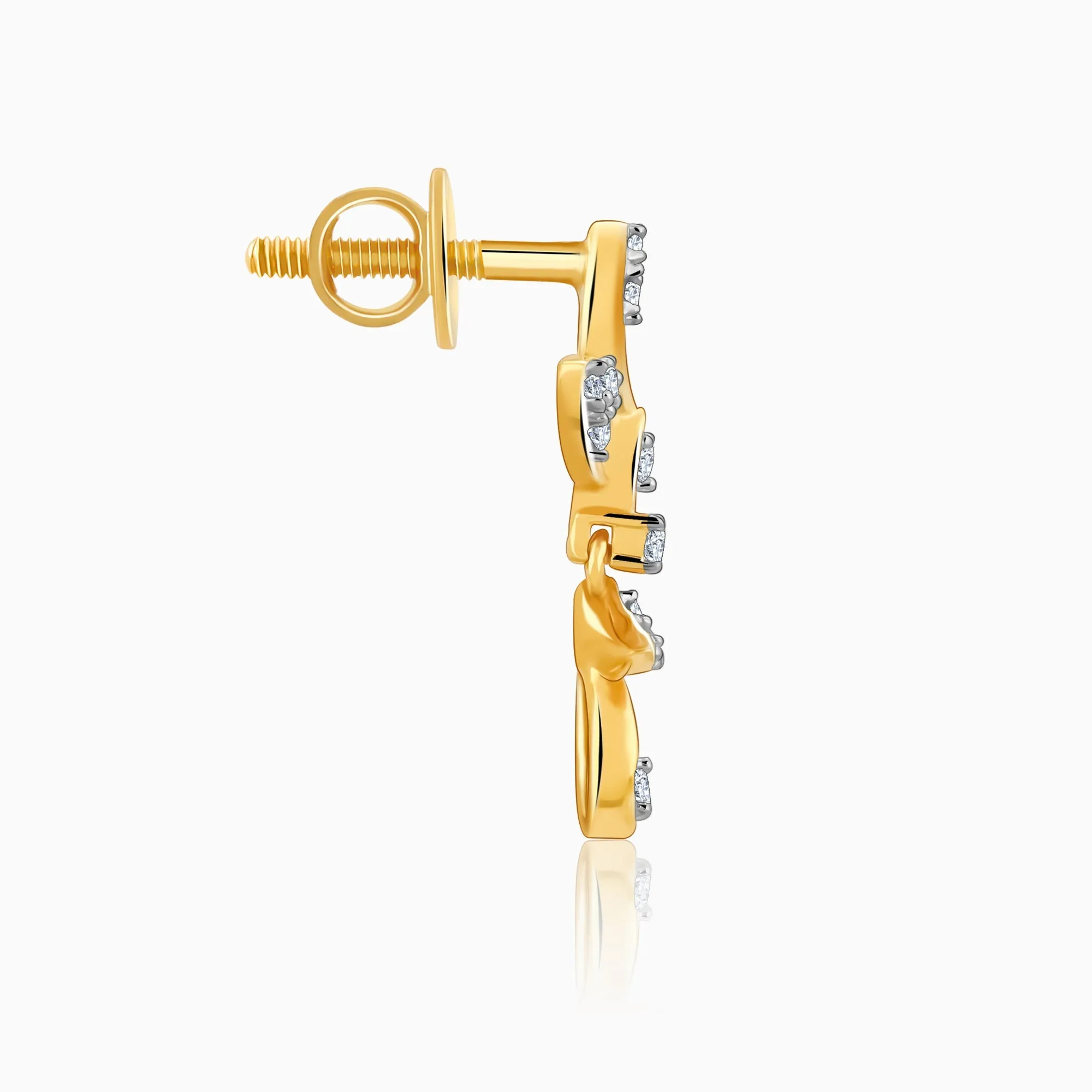 Gold Leaflight Diamond Earrings Giva
