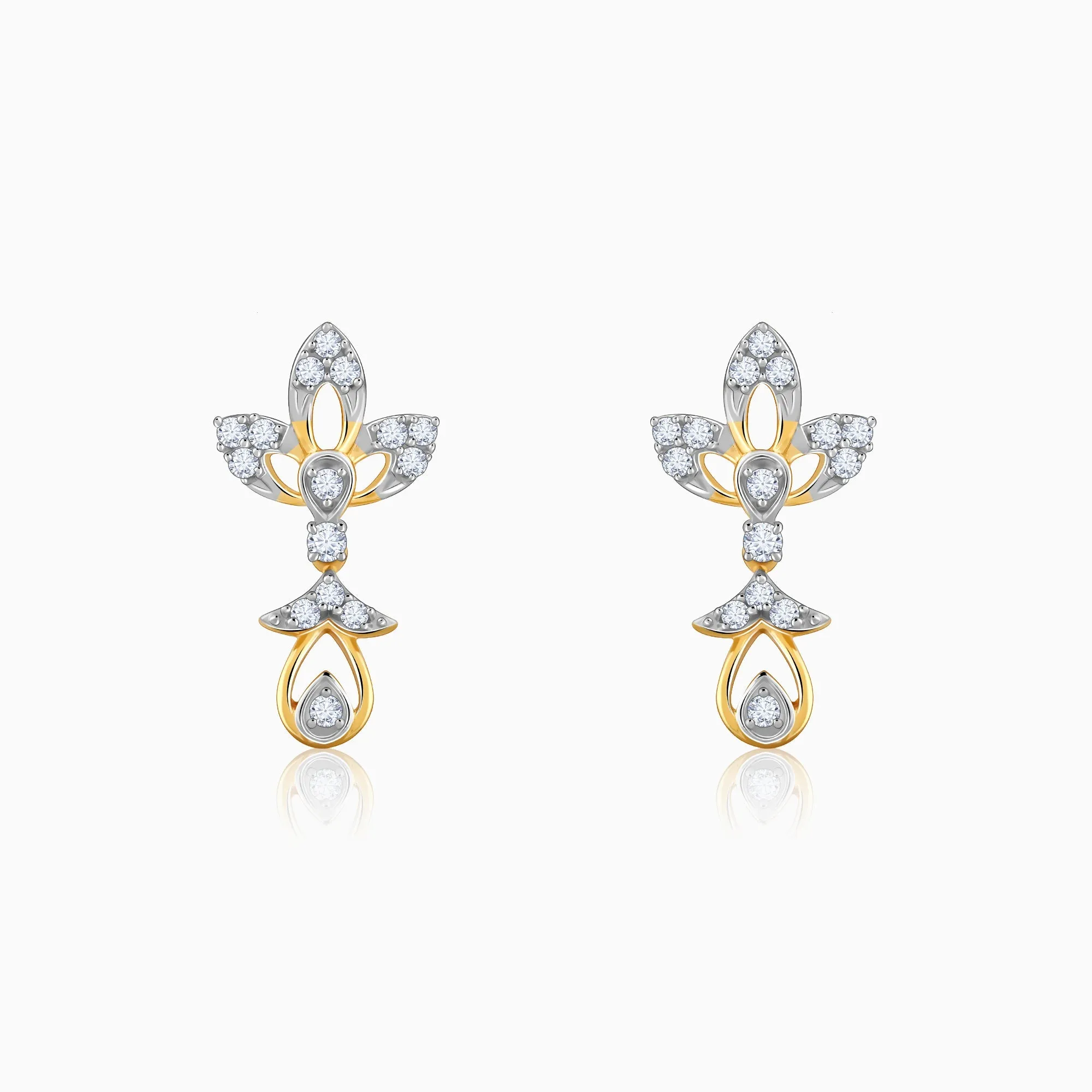 Gold Leaflight Diamond Earrings Giva