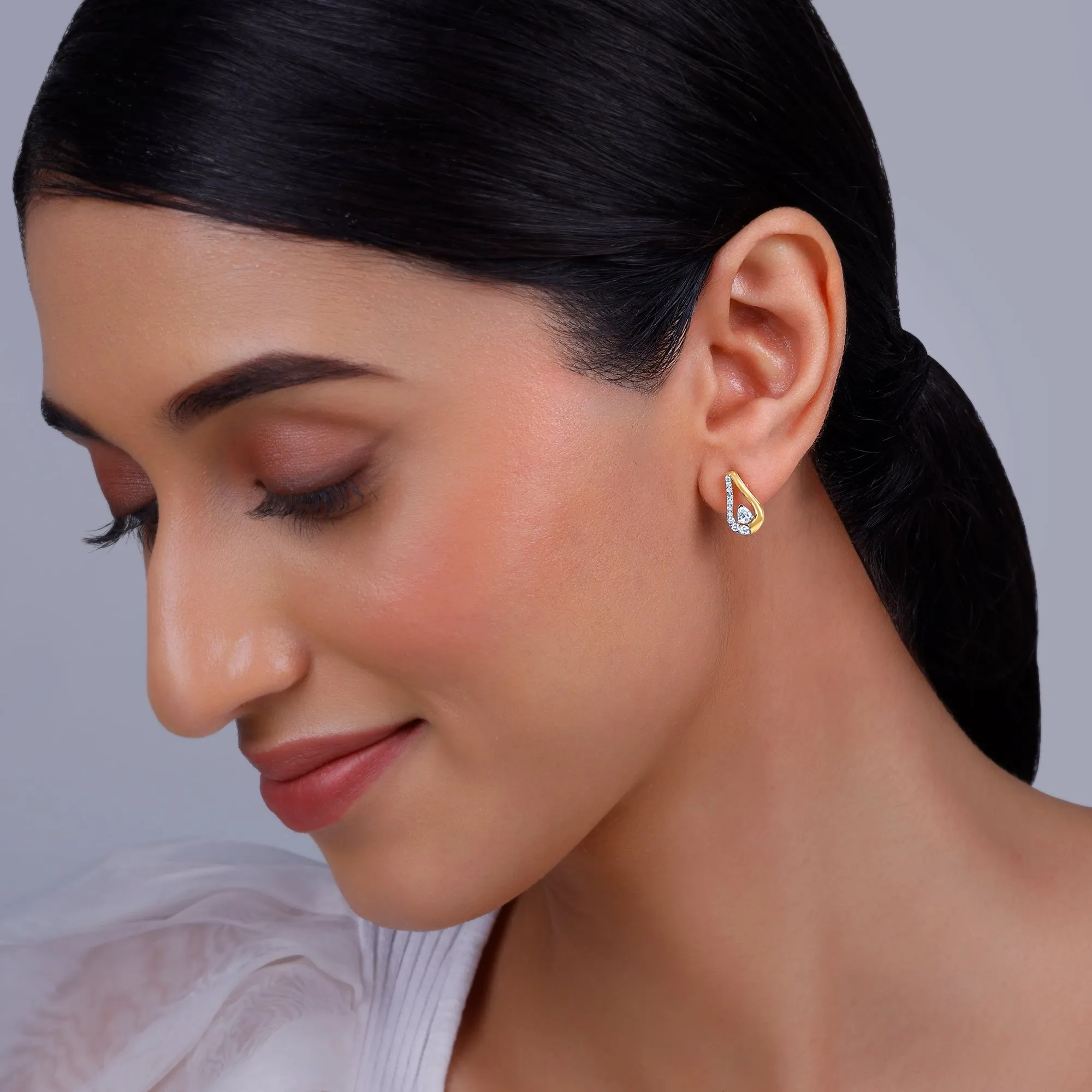 Gold Majestic Aura Diamond Earrings Giva