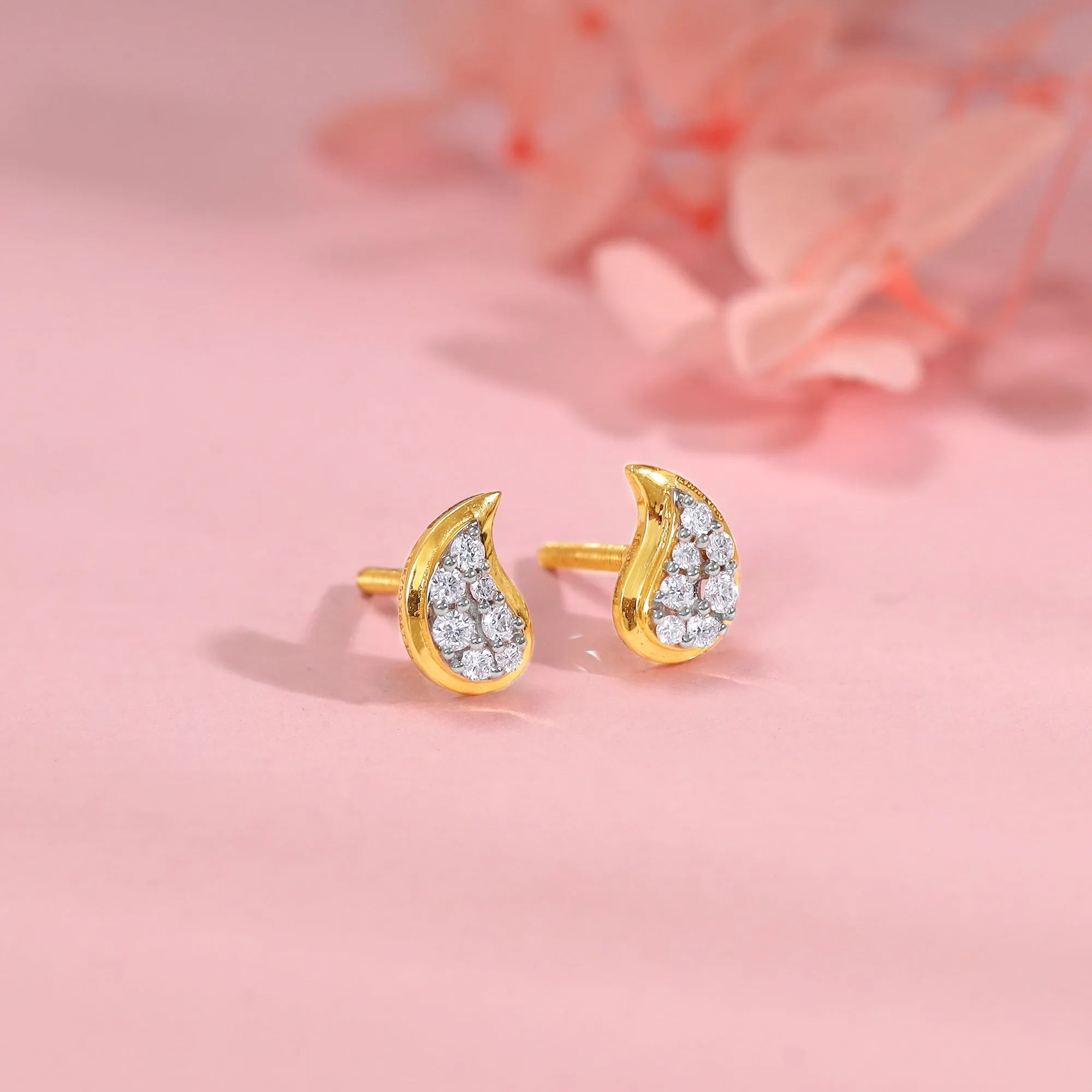 Gold Mango Gleam Diamond Earrings Giva