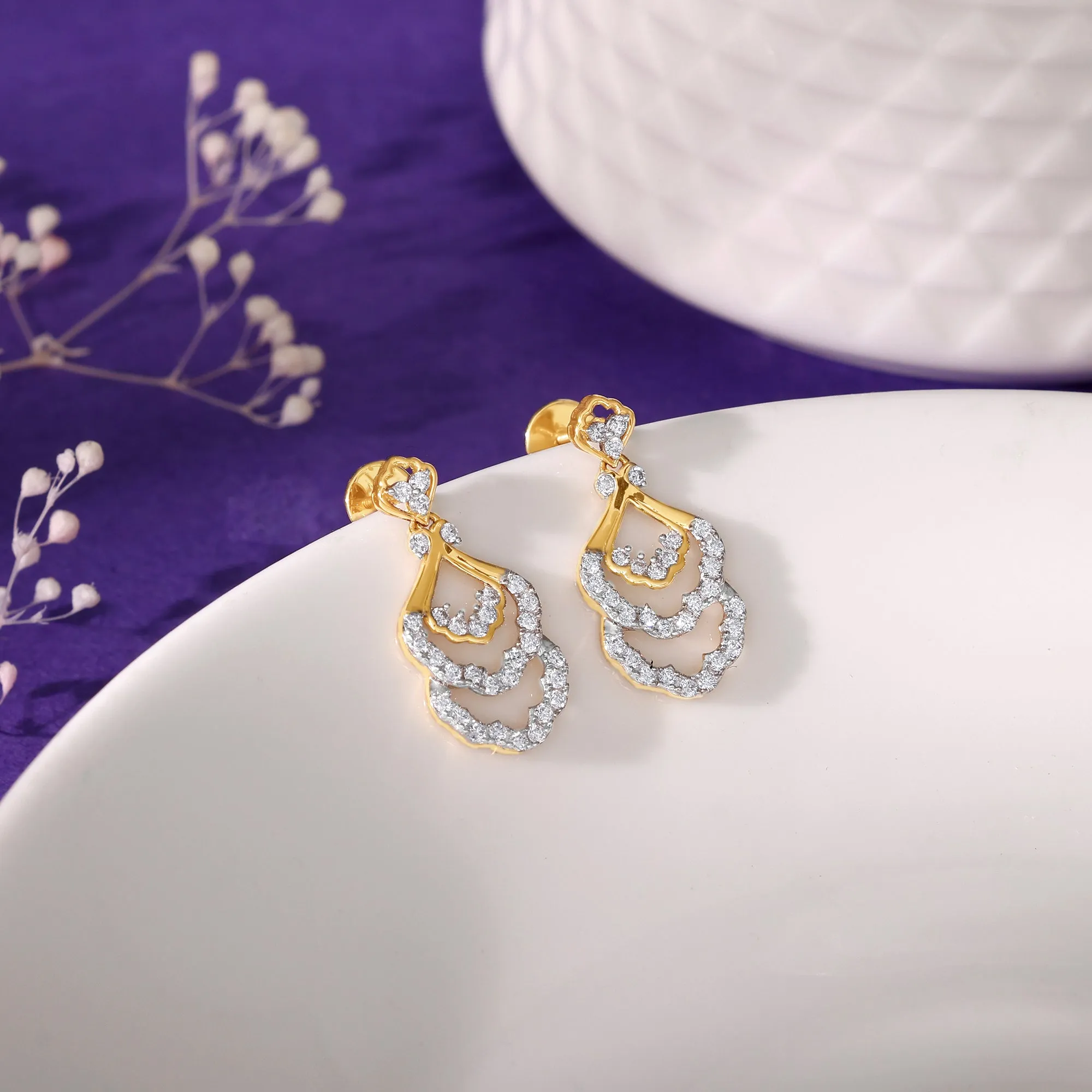 Gold Nevara Diamond Earrings Giva